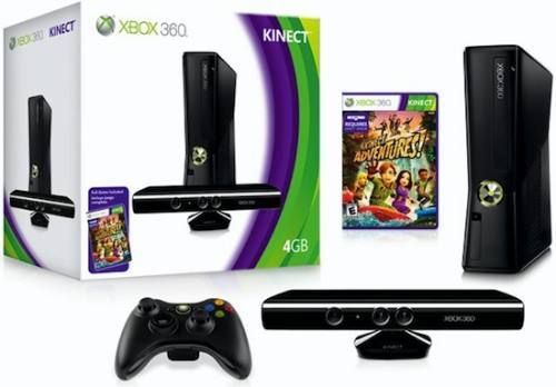 Xbox 360 Slim 4gb Com Kinect + Cabo Hdmi + Jogo Adventures